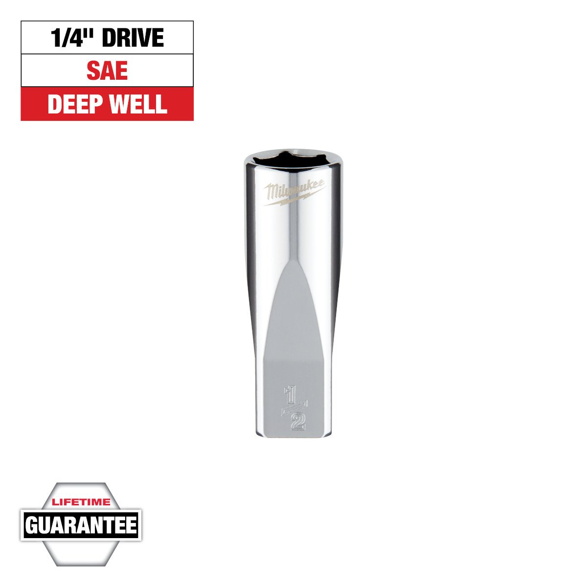 Milwaukee 45-34-9020 1/4 in. Drive 1/2 in. SAE 6-Point Deep Socket - feature callout