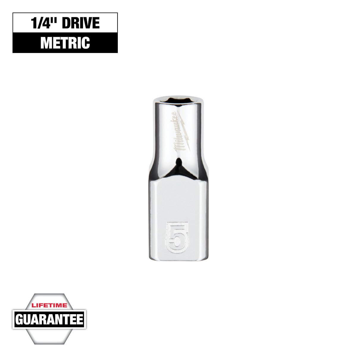 Milwaukee 45-34-9030 1/4 in. Drive 5mm Metric 6-Point Socket - feature callout