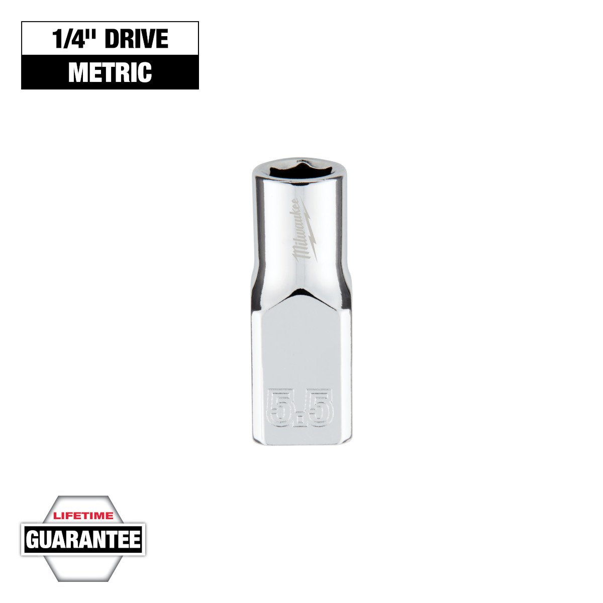 Milwaukee 45-34-9031 1/4 in. Drive 5.5mm Metric 6-Point Socket - feature callout
