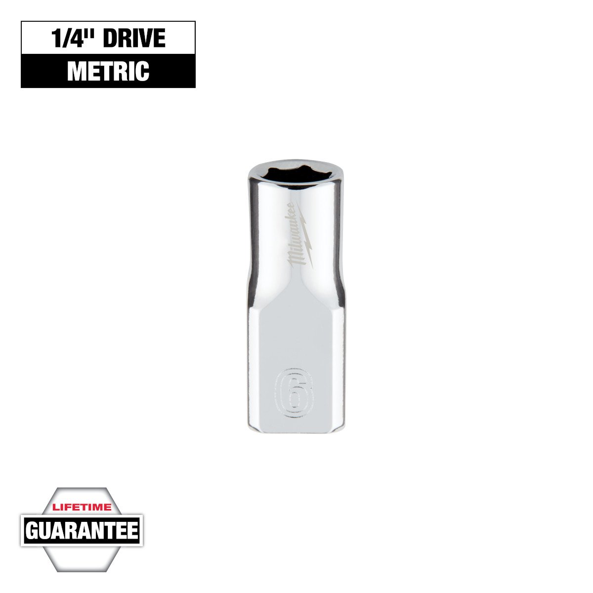Milwaukee 45-34-9032 1/4 in. Drive 6mm Metric 6-Point Socket - feature callout