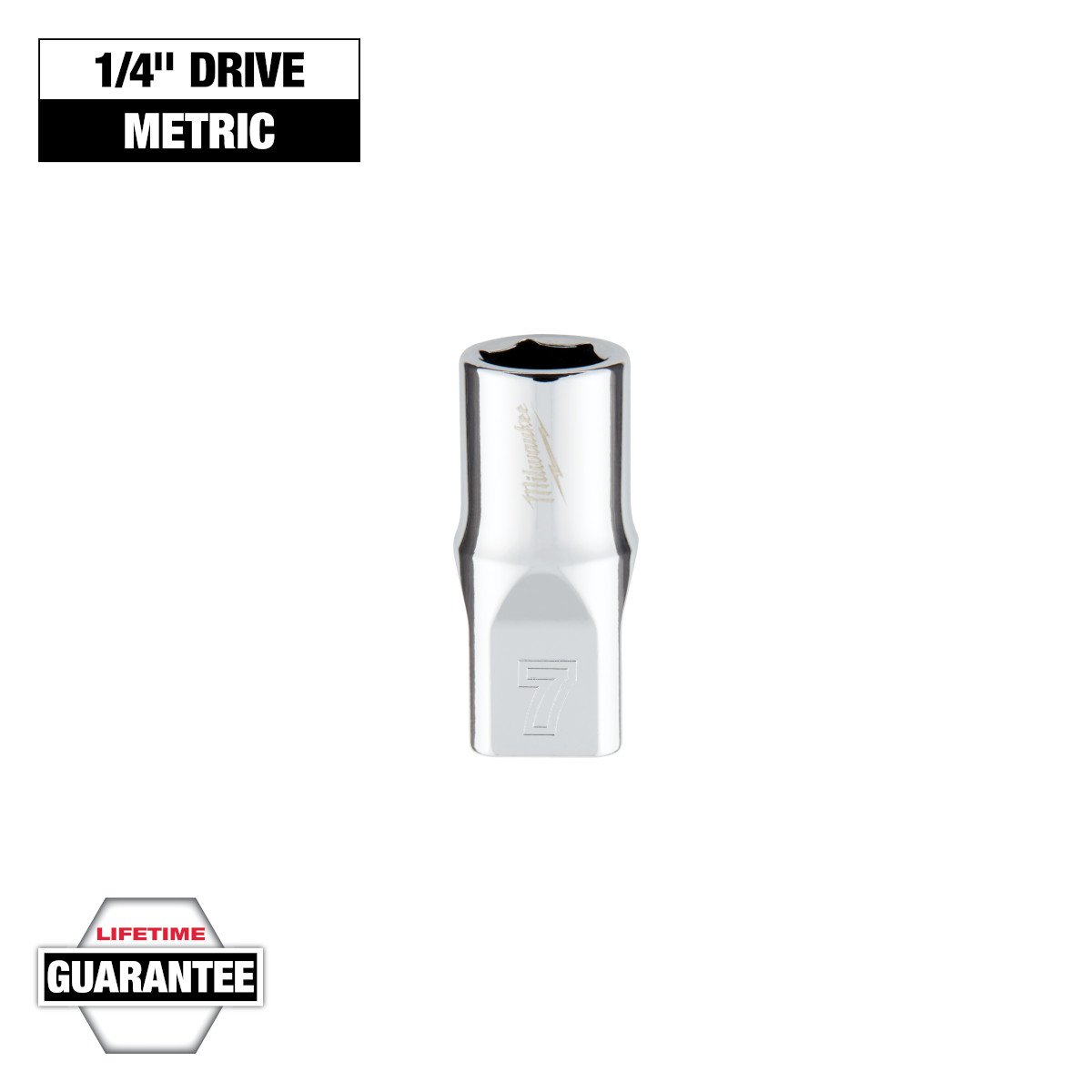 Milwaukee 45-34-9033 1/4 in. Drive 7mm Metric 6-Point Socket - feature callout