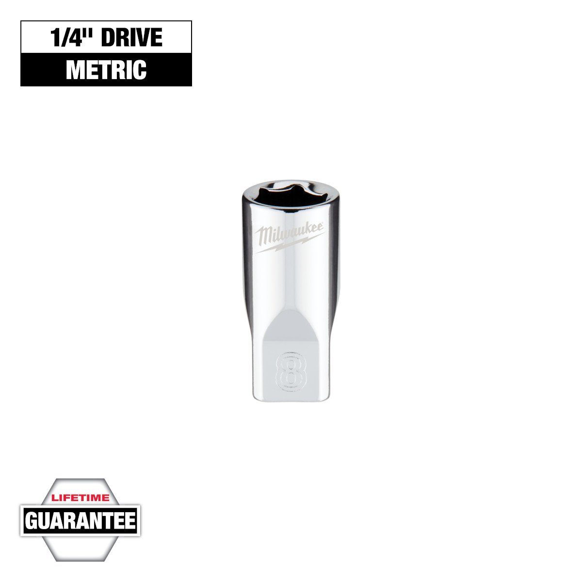 Milwaukee 45-34-9034 1/4 in. Drive 8mm Metric 6-Point Socket - feature callout