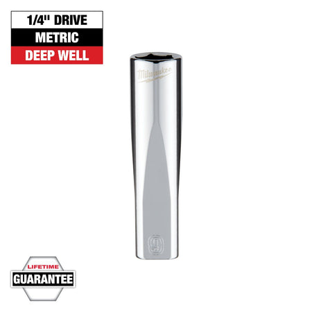 Milwaukee 45-34-9047 1/4 in. Drive 9mm Metric 6-Point Deep Socket - feature callout