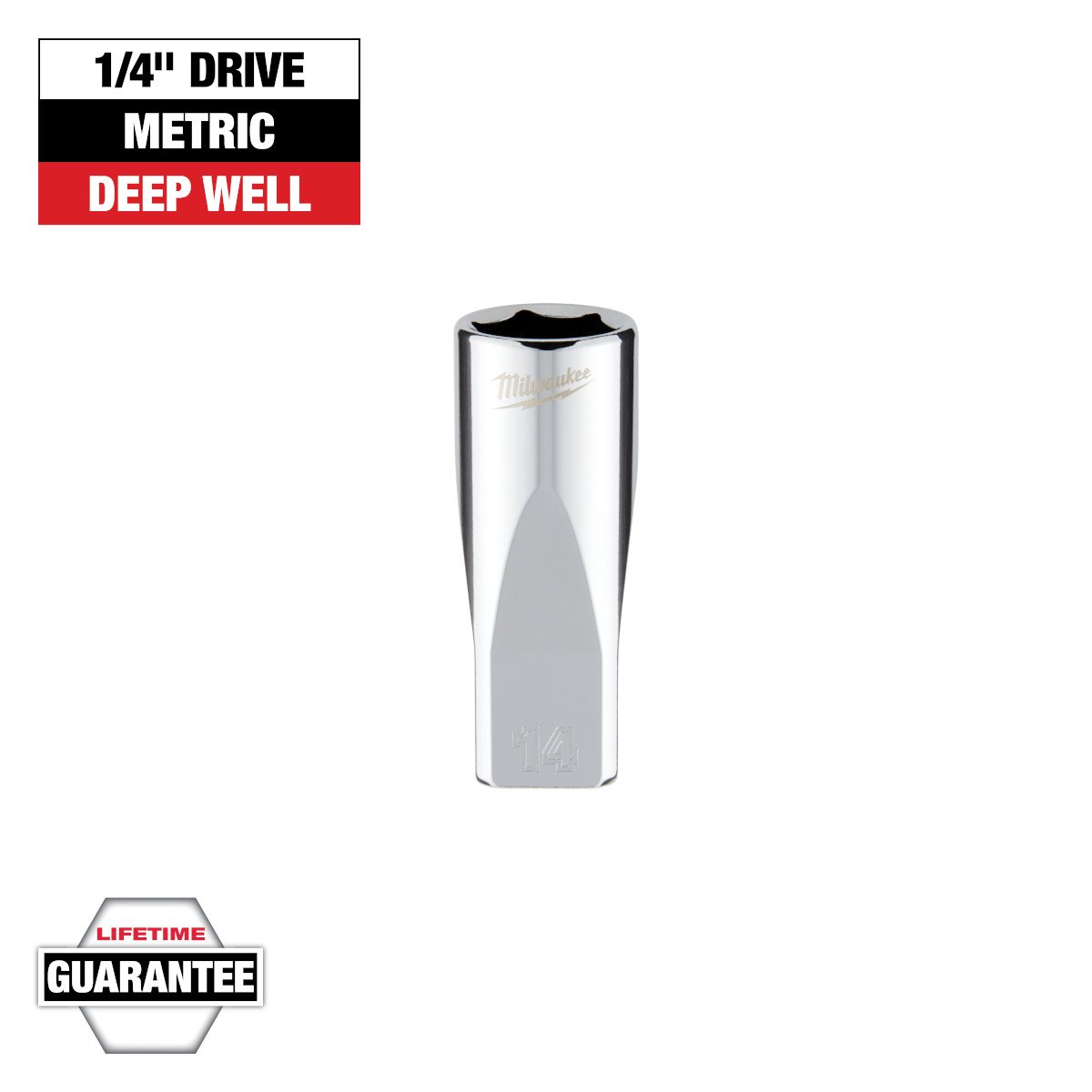 Milwaukee 45-34-9052 1/4 in. Drive 14mm Metric 6-Point Deep Socket - feature callout