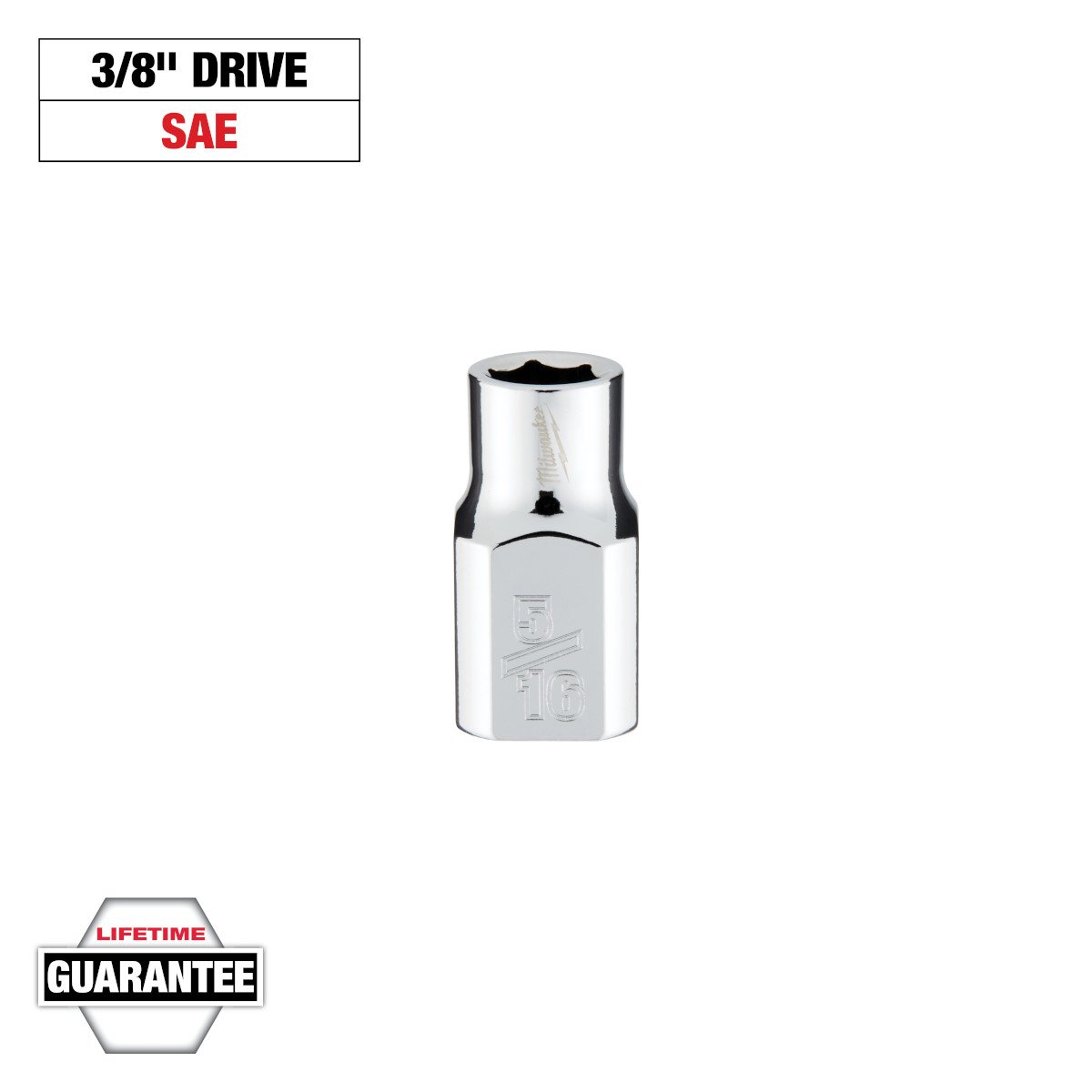 Milwaukee 45-34-9061 3/8 in. Drive 5/16 in. SAE 6-Point Socket - feature callout