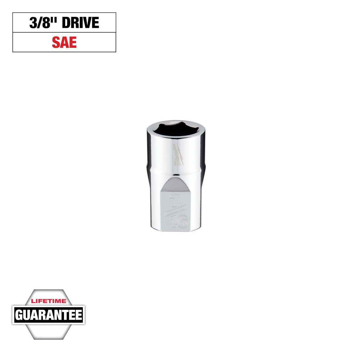 Milwaukee 45-34-9063 3/8 in. Drive 7/16 in. SAE 6-Point Socket - feature callout