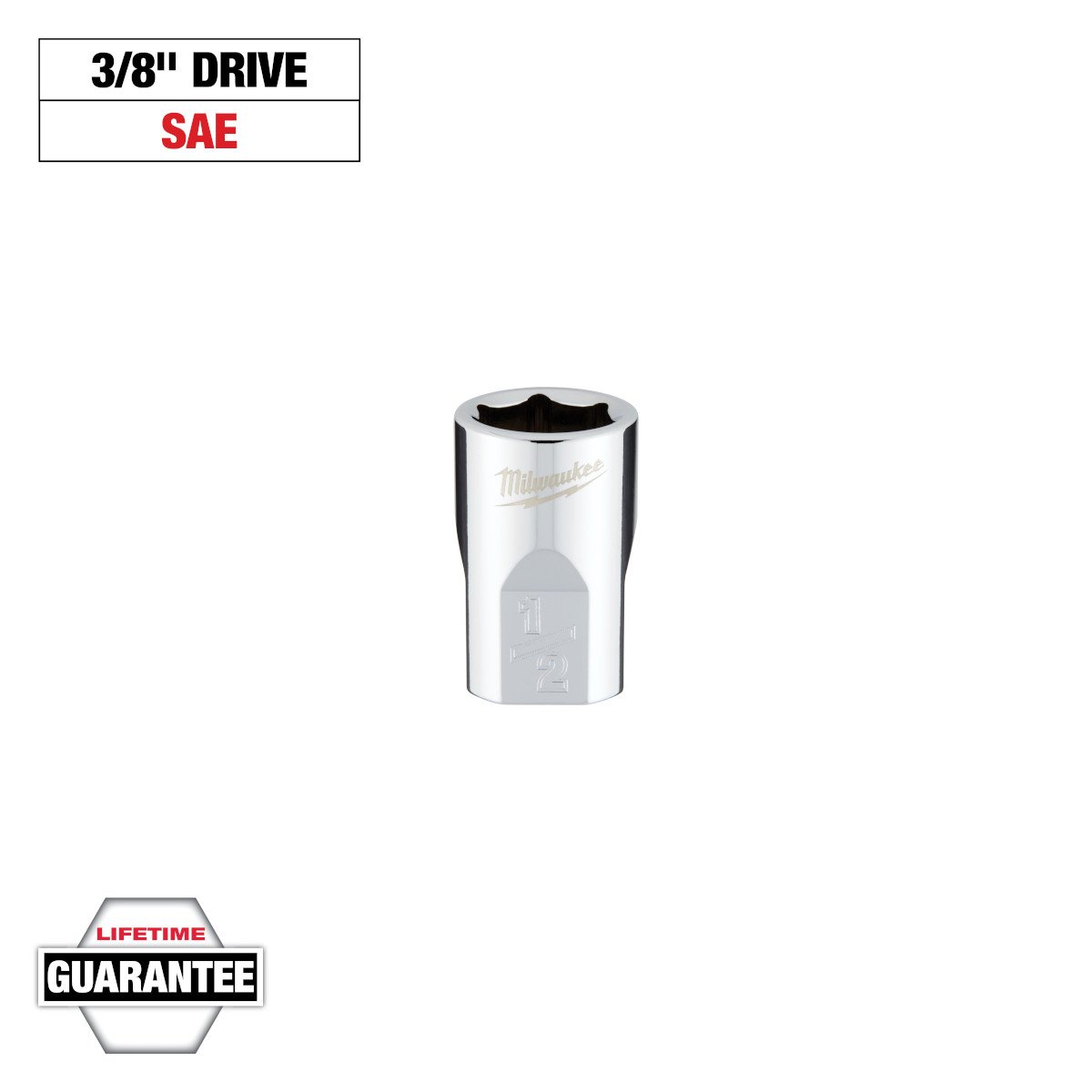 Milwaukee 45-34-9064 3/8 in. Drive 1/2 in. SAE 6-Point Socket - feature callout