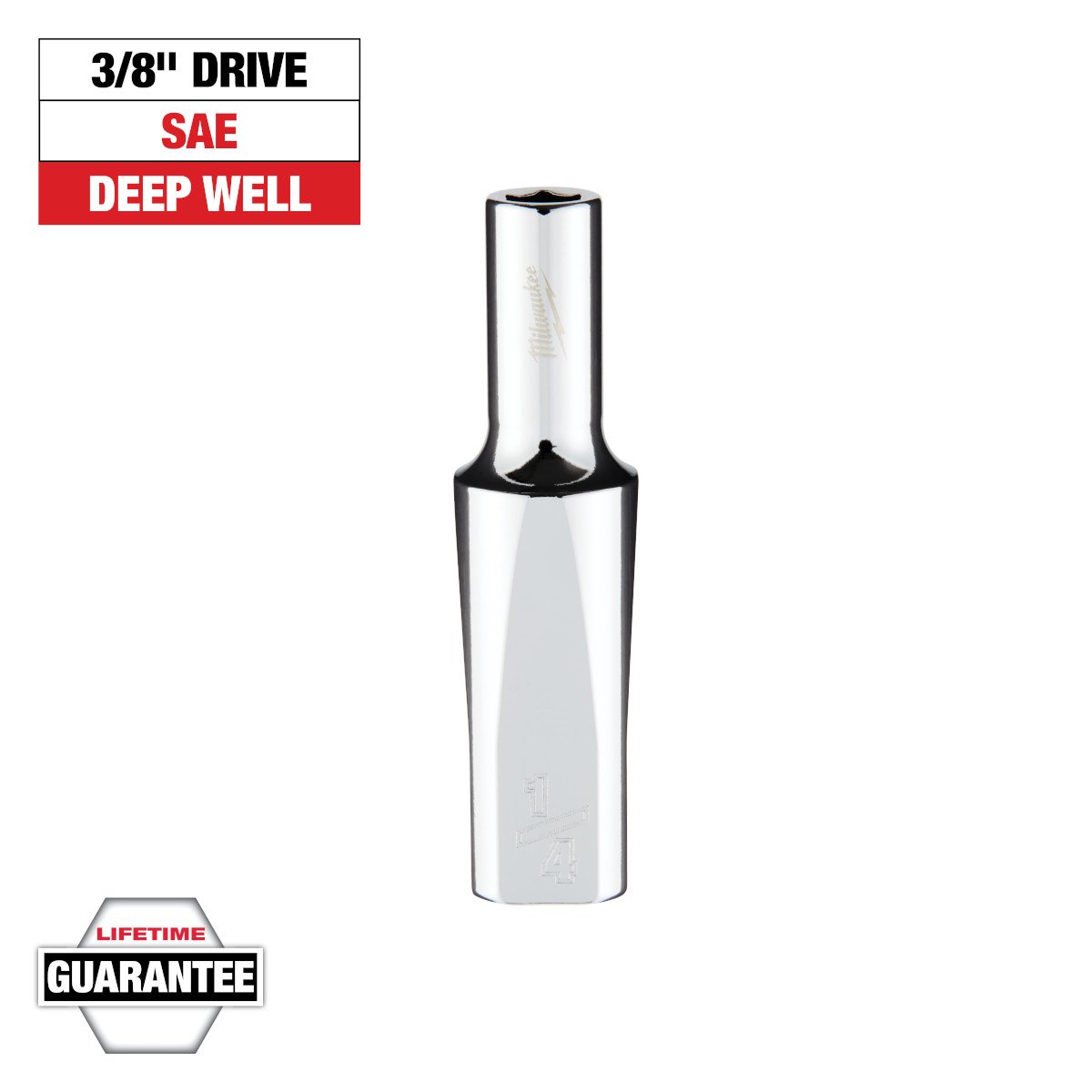 Milwaukee 45-34-9073 3/8 in. Drive 1/4 in. SAE 6-Point Deep Socket - feature callout