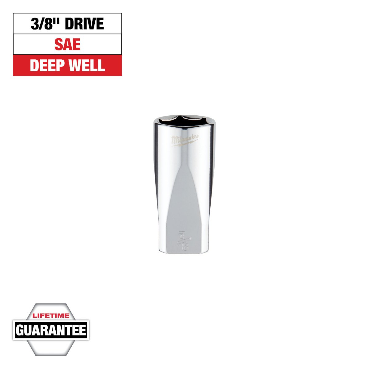 Milwaukee 45-34-9075 3/8 in. Drive 7/8 in. SAE 6-Point Deep Socket - feature callout