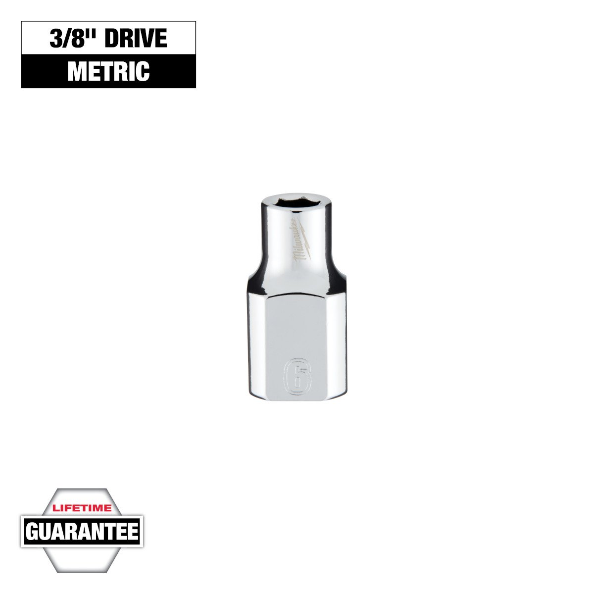 Milwaukee 45-34-9076 3/8 in. Drive 6mm Metric 6-Point Socket - feature callout