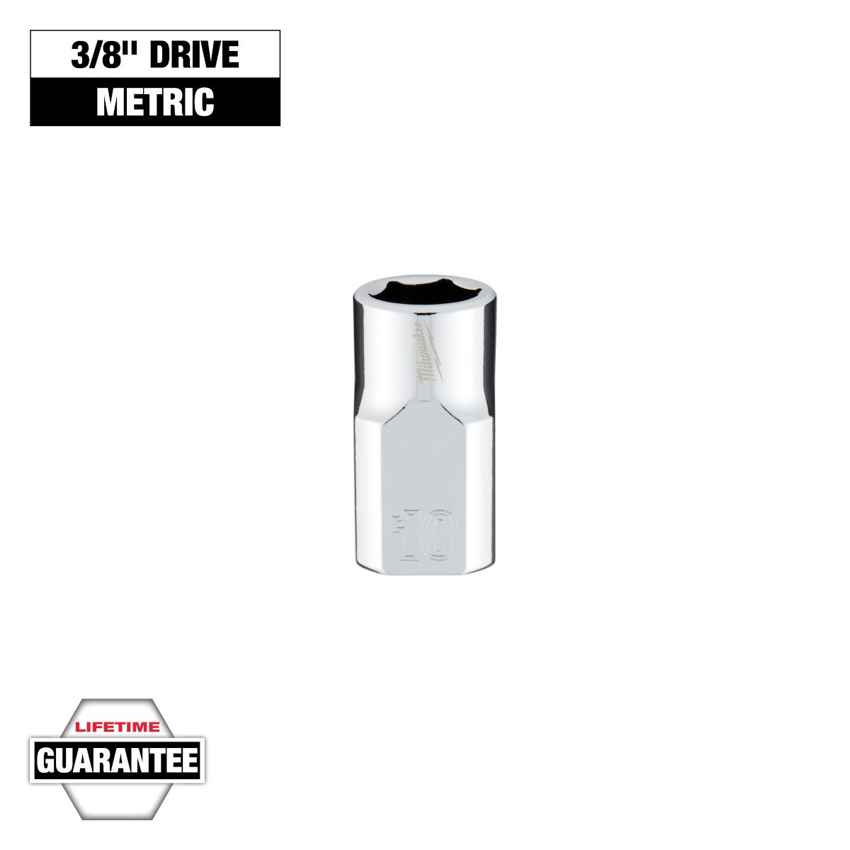 Milwaukee 45-34-9080 3/8 in. Drive 10mm Metric 6-Point Socket - feature callout