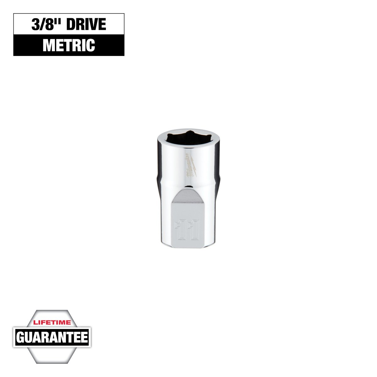 Milwaukee 45-34-9081 3/8 in. Drive 11mm Metric 6-Point Socket - feature callout