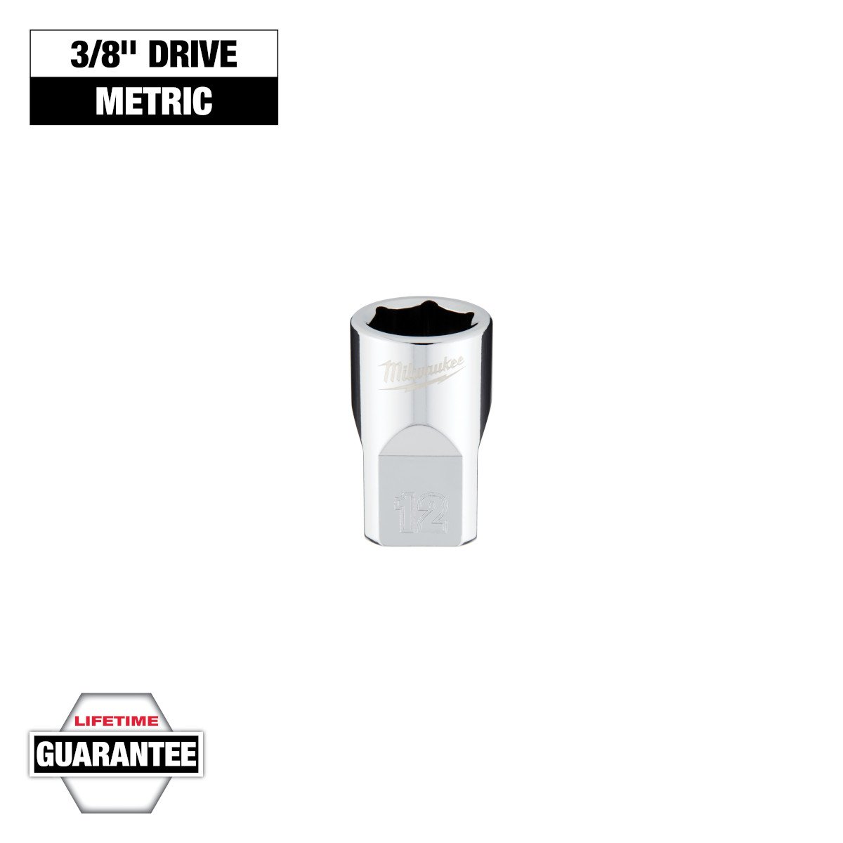 Milwaukee 45-34-9082 3/8 in. Drive 12mm Metric 6-Point Socket - feature callout