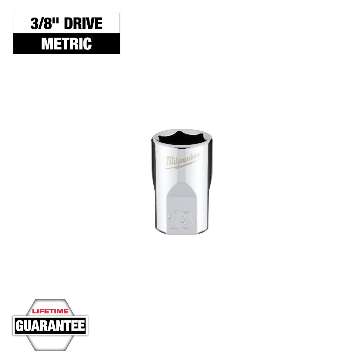 Milwaukee 45-34-9083 3/8 in. Drive 13mm Metric 6-Point Socket - feature callout