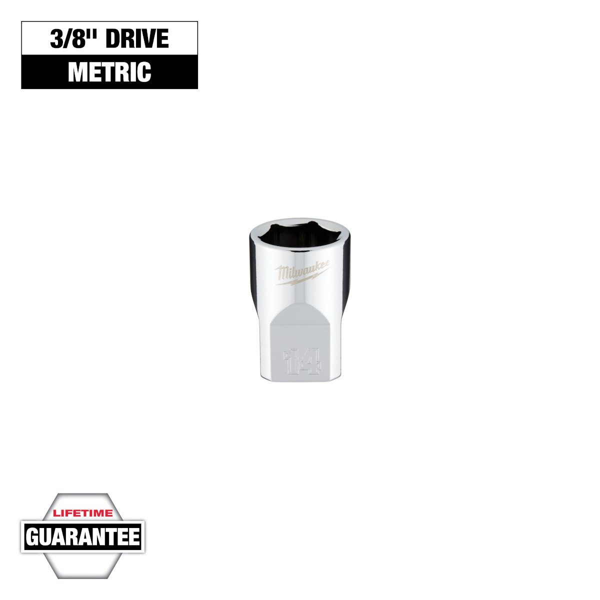 Milwaukee 45-34-9084 3/8 in. Drive 14mm Metric 6-Point Socket - feature callout