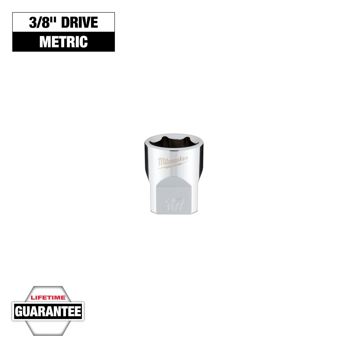 Milwaukee 45-34-9087 3/8 in. Drive 17mm Metric 6-Point Socket - feature callout