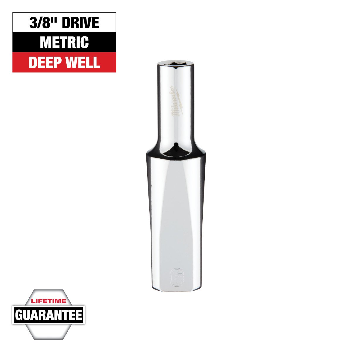 Milwaukee 45-34-9090 3/8 in. Drive 6mm Metric 6-Point Deep Socket - feature callout