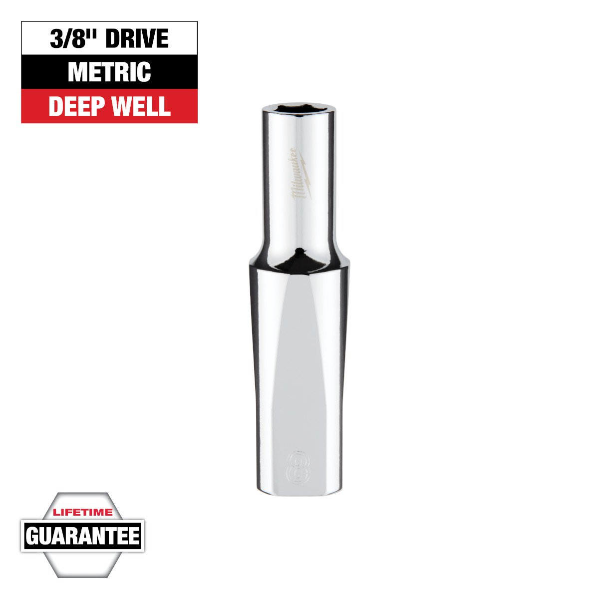 Milwaukee 45-34-9092 3/8 in. Drive 8mm Metric 6-Point Deep Socket - feature callout