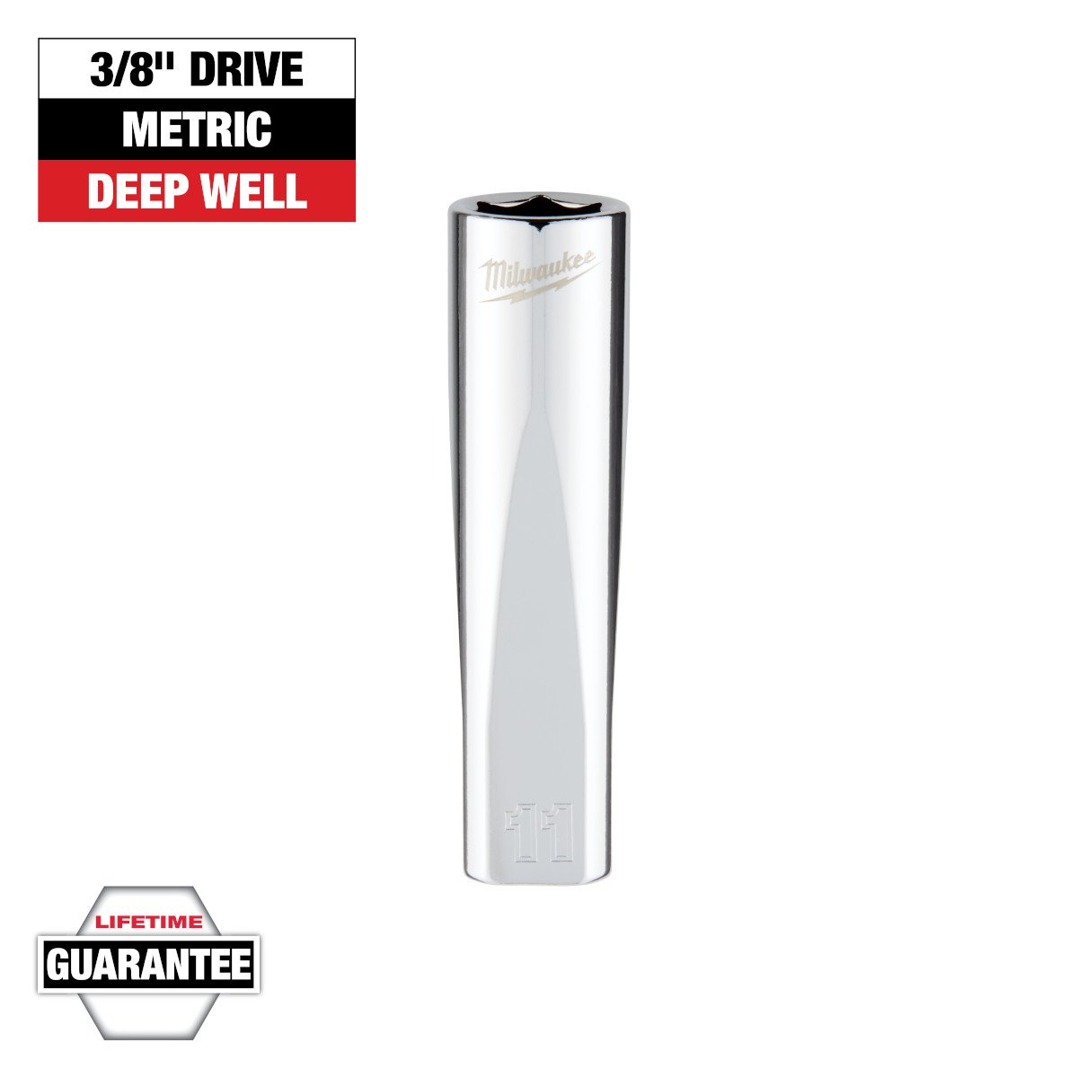 Milwaukee 45-34-9094 3/8 in. Drive 11mm Metric 6-Point Deep Socket - feature callout