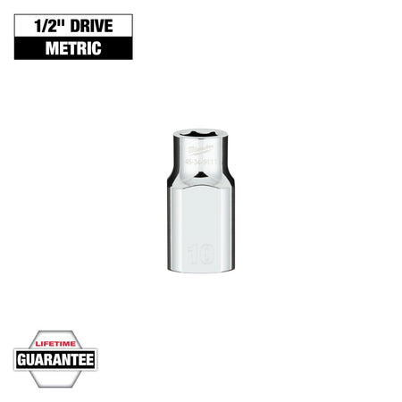 Milwaukee 45-34-9111 1/2 in. Drive 10MM Metric 6-Point Socket with FOUR FLAT™ Sides - feature callout