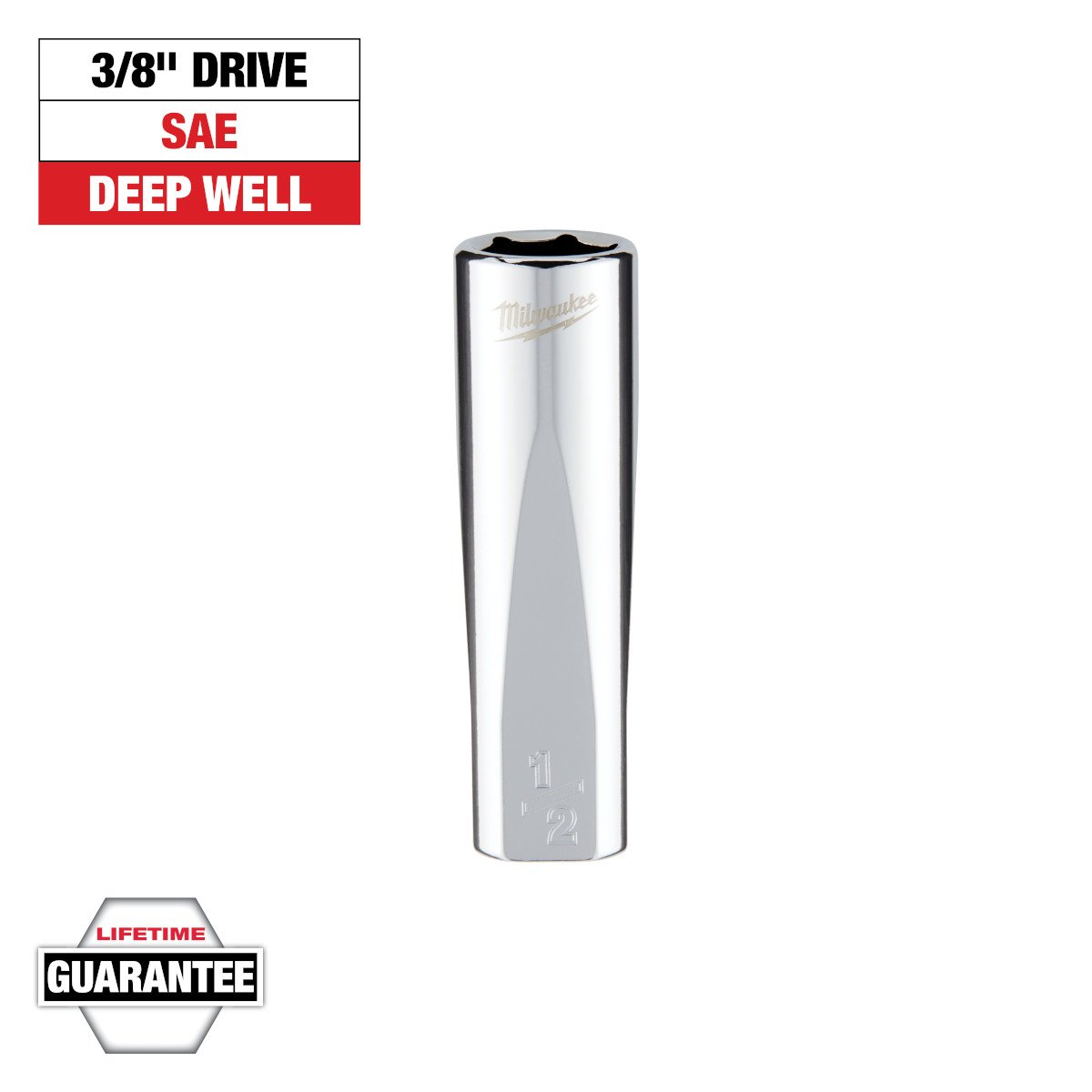 Milwaukee 45-35-5000 3/8 in. Drive 1/2 in. SAE 6-Point Deep Socket - feature callout