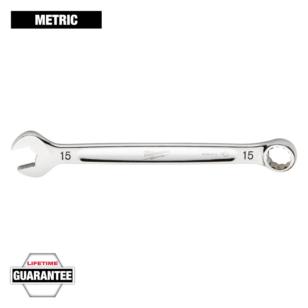 Milwaukee 45-96-9515 15mm Metric Combination Wrench - feature callout
