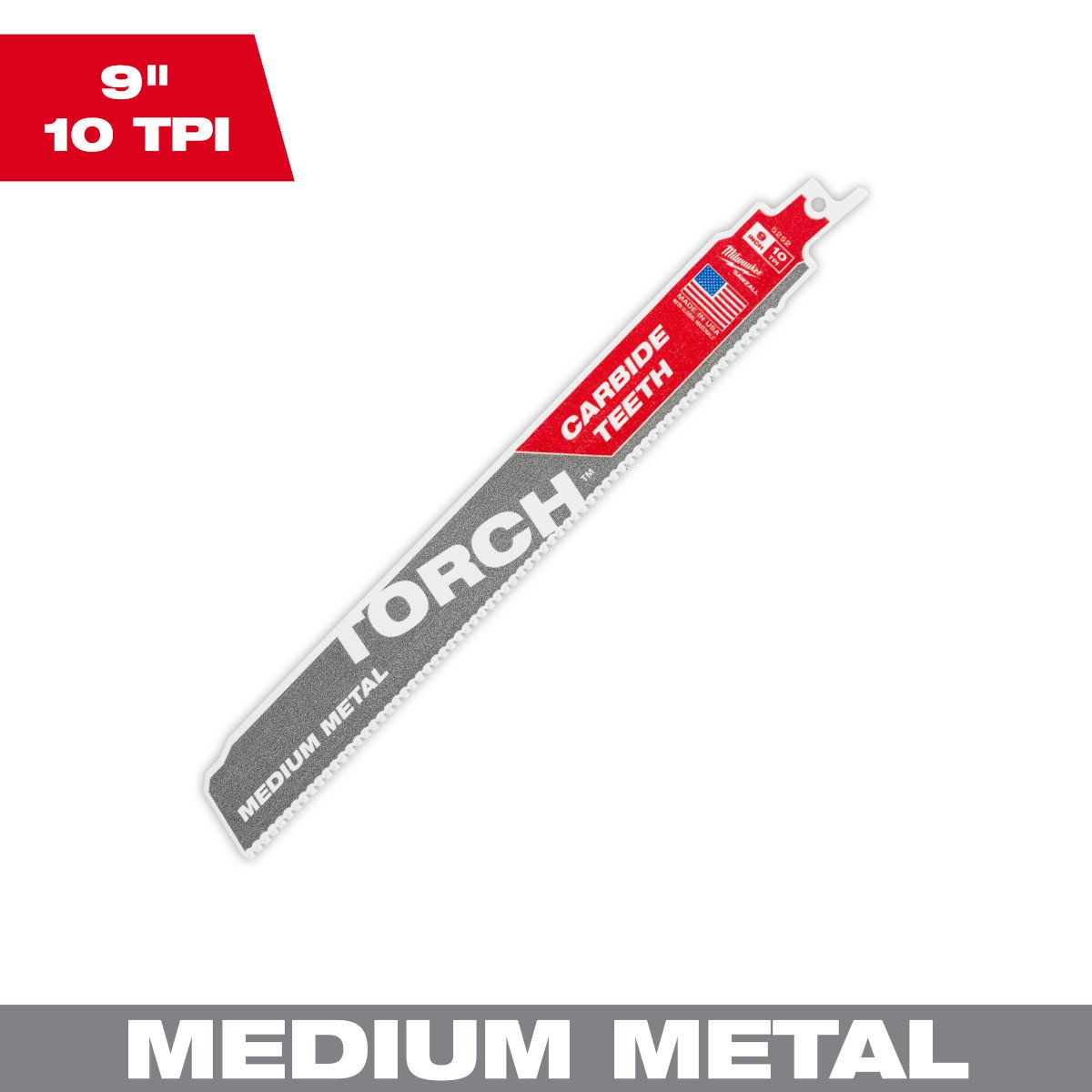 Milwaukee 48-00-5252 9" 10TPI The TORCH™ with Carbide Teeth for Medium Metal 1PK - feature callout