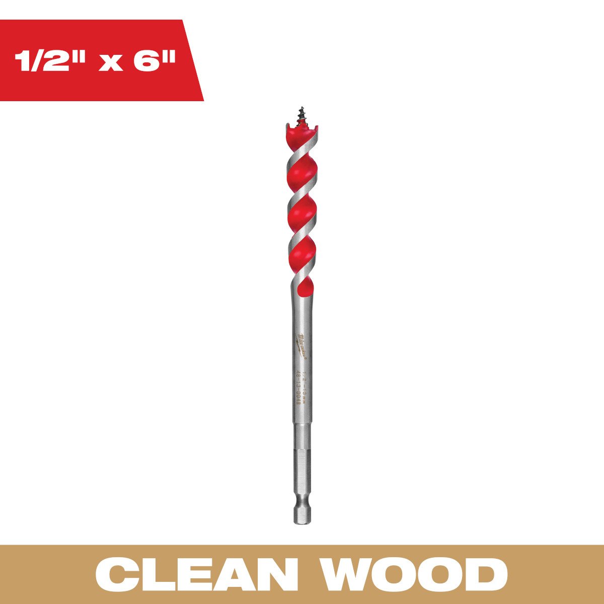 Milwaukee 48-13-0048 SPEED FEED™ Wood Bit 1/2" x 6" - feature callout