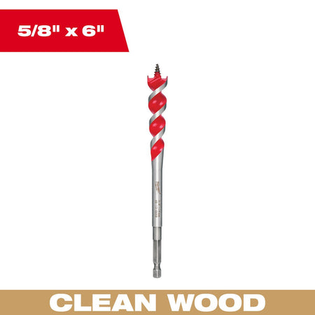 Milwaukee 48-13-0058 SPEED FEED™ Wood Bit 5/8" x 6" - feature callout