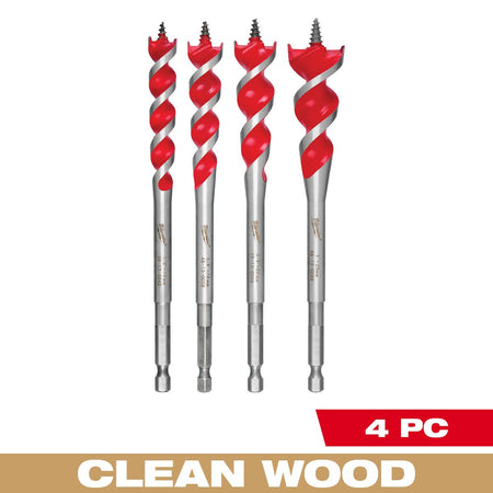Milwaukee 48-13-0400 SPEED FEED™ Wood Bit 6-1/2" Set - 4 PC - feature callout