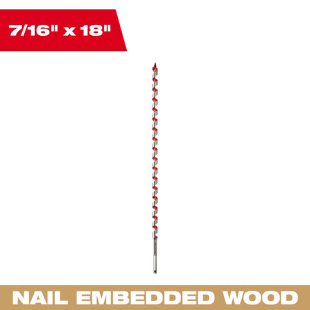 Milwaukee 48-13-5520 7/16 in. x 18 in. Ship Auger Bit - feature callout