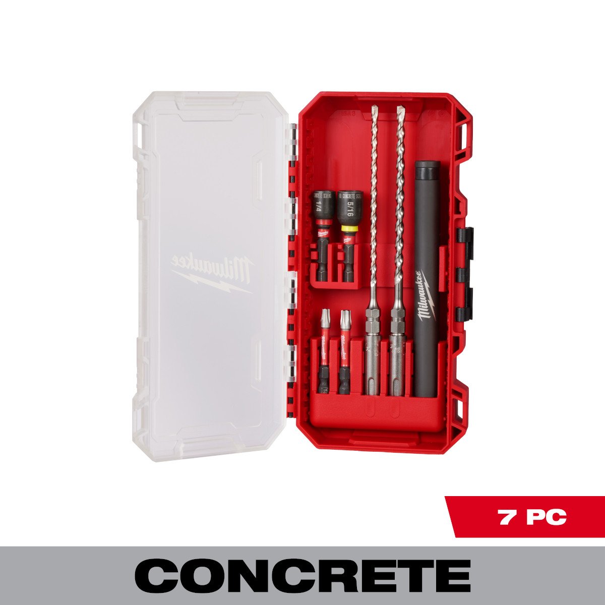 Milwaukee 48-20-7497 7pc. SDS Plus M/2™ 2-Cutter Concrete Screw Install Kit - feature callout