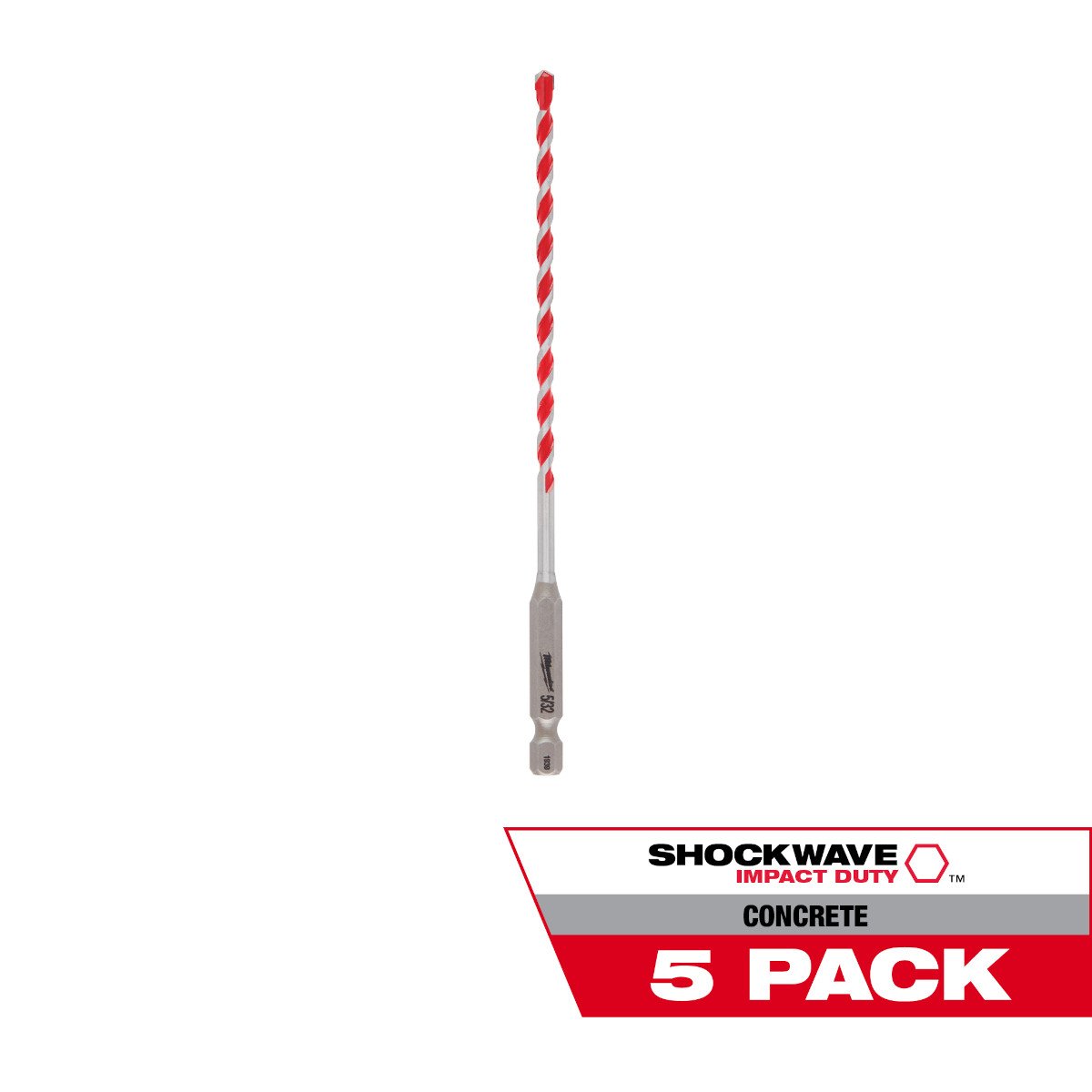 Milwaukee 48-20-9155 5/32" x 4" x 6" SHOCKWAVE Impact Duty™ Carbide Hammer Drill Bits - feature callout