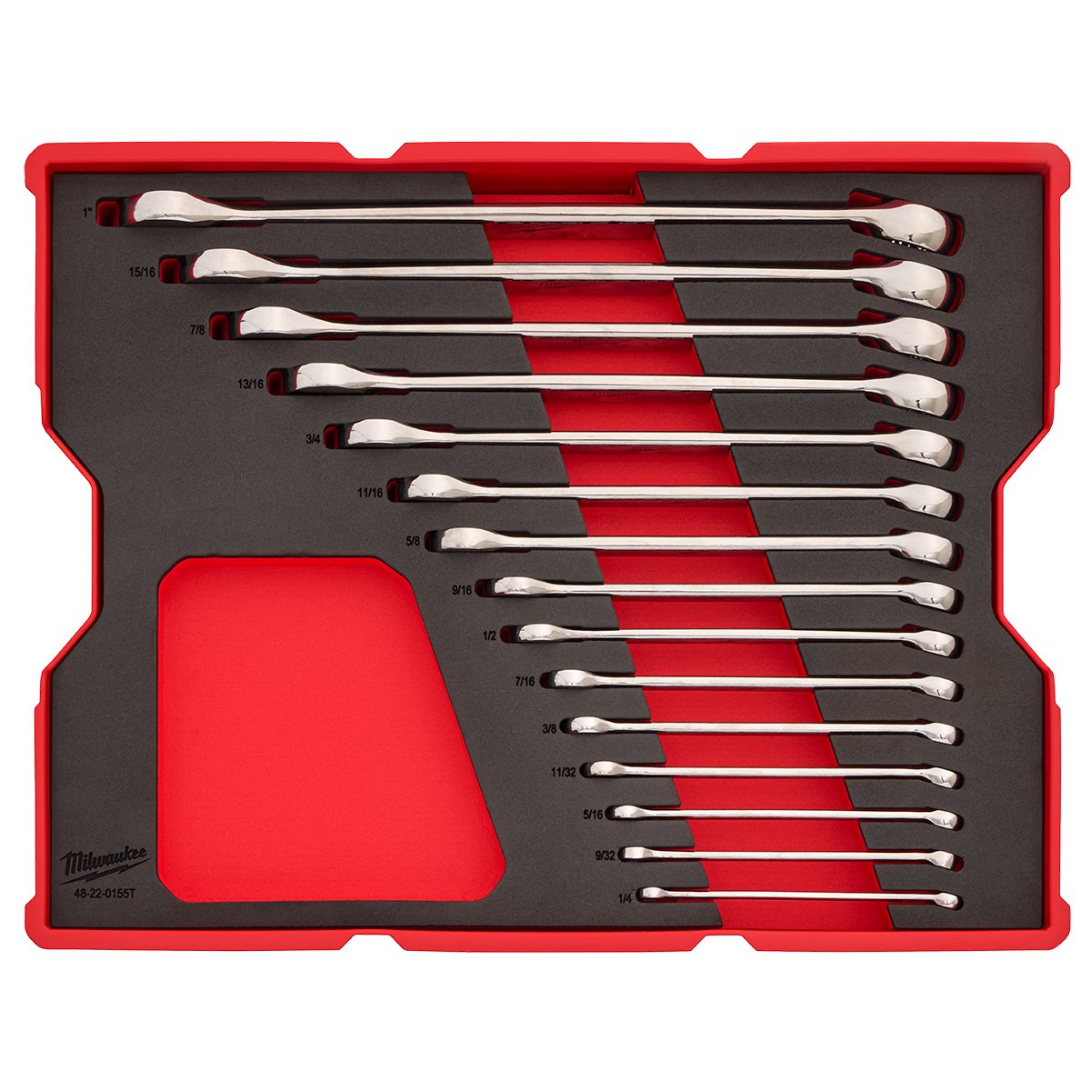 Milwaukee 48-22-0155 15pc SAE Combo Wrenches w/Foam - product view