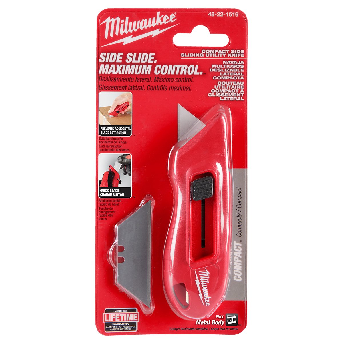 Milwaukee 48-22-1516 Compact Side Slide Utility Knife - product view