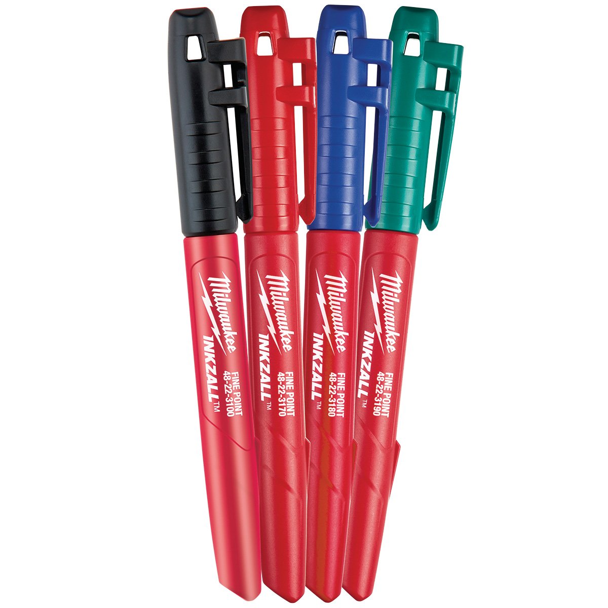 Milwaukee 48-22-3106 INKZALL™ Fine Point Colored Markers (4 Pack) - product view