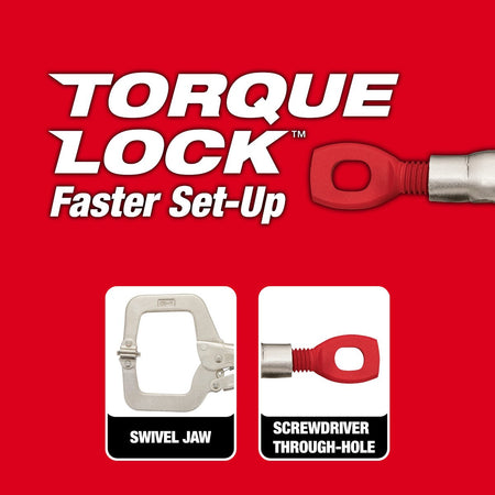 Milwaukee 48-22-3521 11 in. TORQUE LOCK™ Locking C-Clamp With Swivel Jaws - feature callout