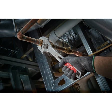 Milwaukee 48-22-7412 12 in. Adjustable Wrench - in use