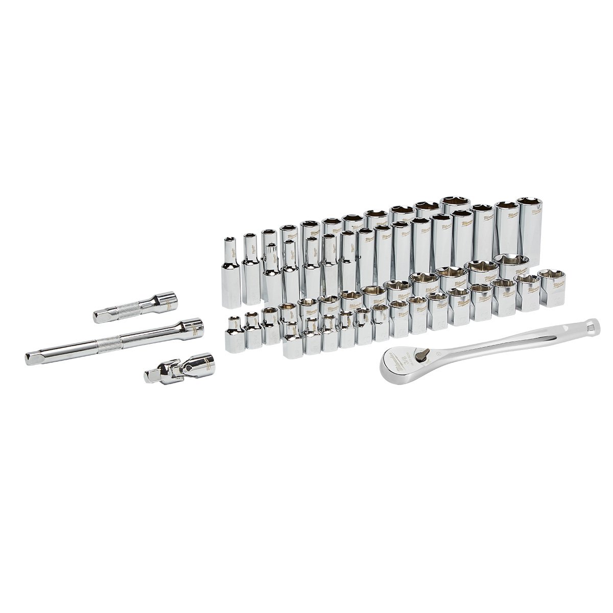 Milwaukee 48-22-9008 3/8 in. Drive 56 pc. Ratchet & Socket Set - SAE & Metric - product view