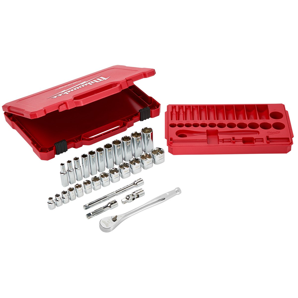 Milwaukee 48-22-9408 3/8 in. Drive 28 pc. Ratchet & Socket Set- SAE - product view