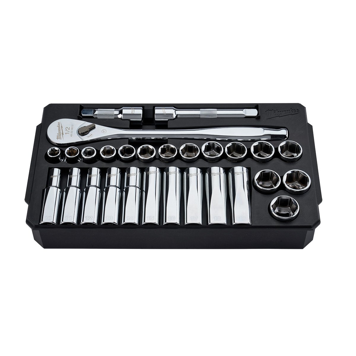 Milwaukee 48-22-9510 28 pc. 1/2 in. Socket Wrench Set (Metric) - product view