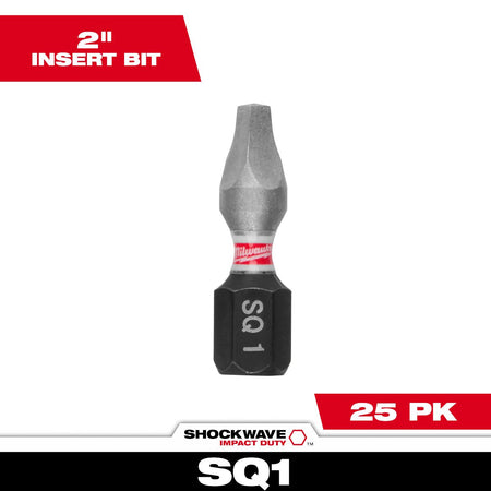 Milwaukee 48-32-4761 SHOCKWAVE™ Impact Square Recess #1 Insert Bits - feature callout