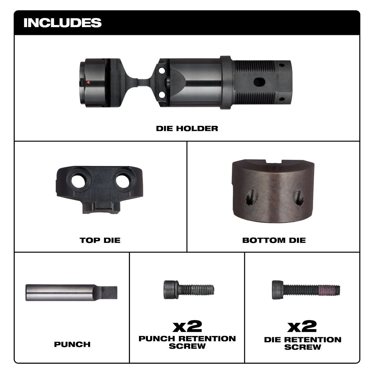 Milwaukee 48-44-0276 M18 FUEL™ 10 Ga Die Holder Kit - feature callout
