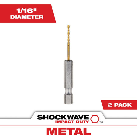Milwaukee 48-89-4601 1/16 in. Titanium SHOCKWAVE™ Drill Bit - feature callout