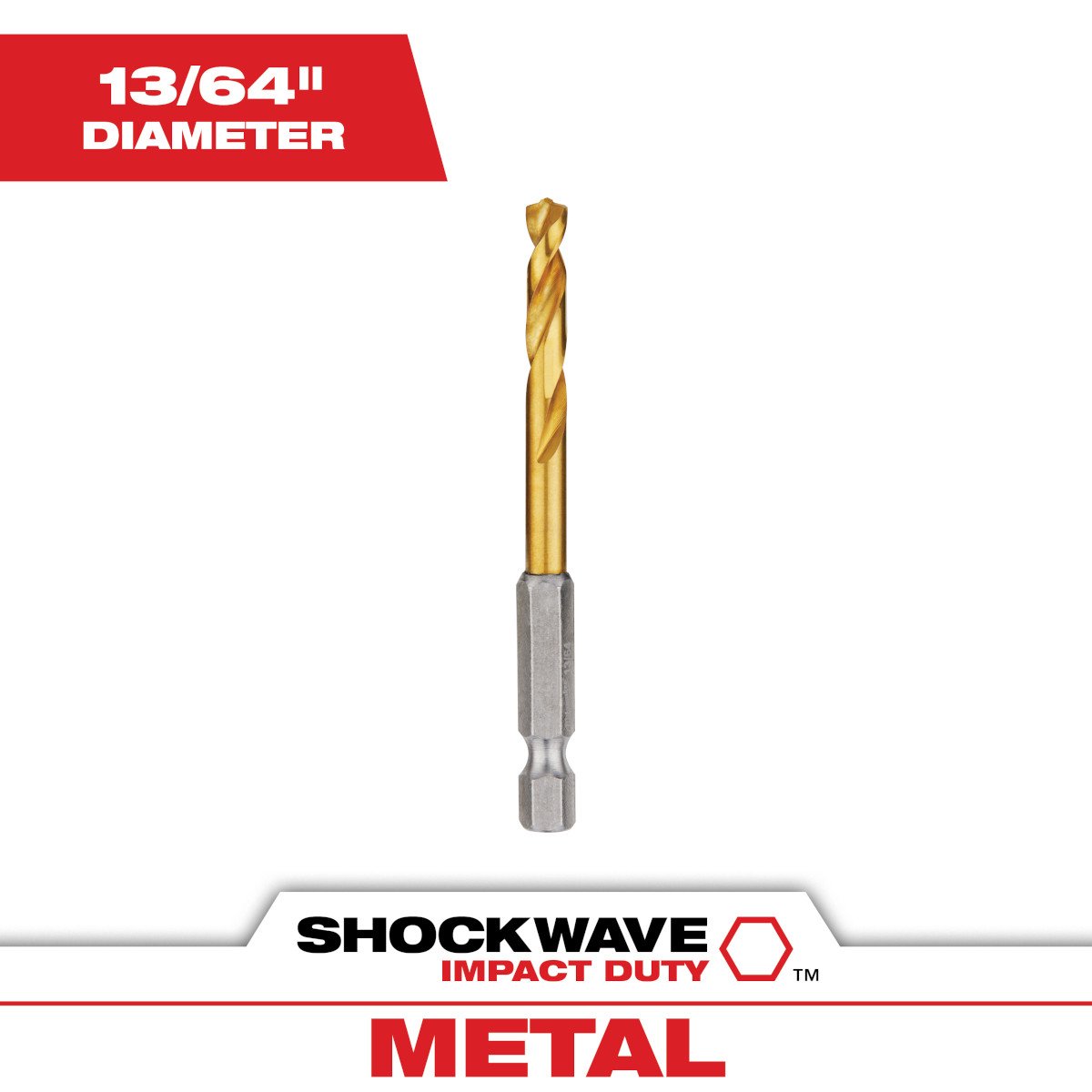 Milwaukee 48-89-4610 13/64 in. Titanium SHOCKWAVE™ Drill Bit - feature callout