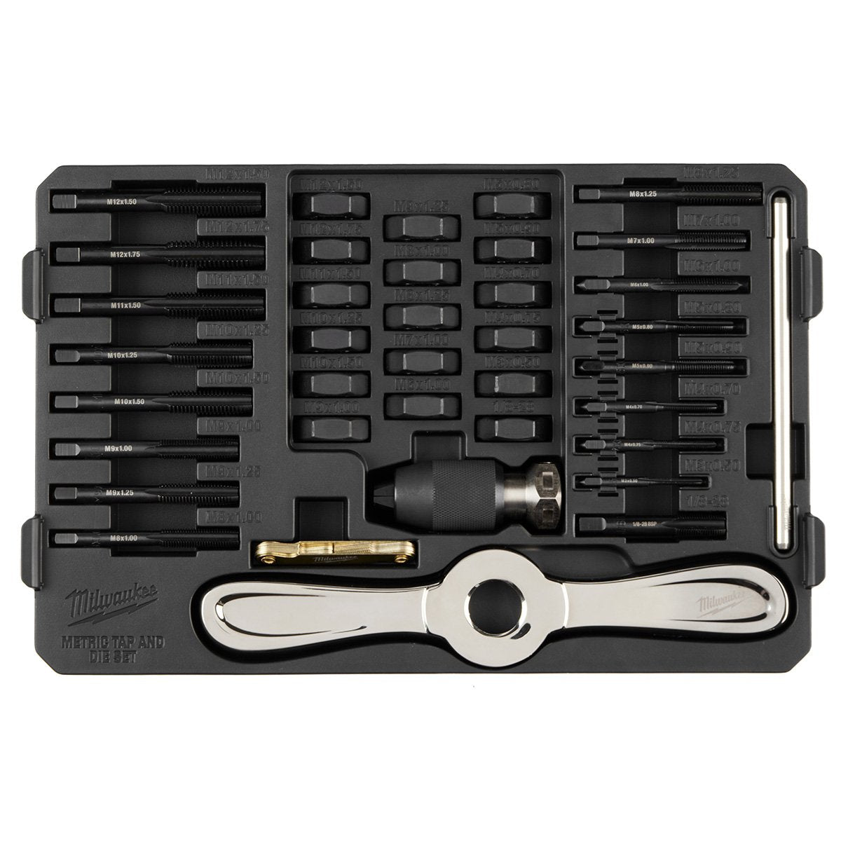 Milwaukee 49-22-5603 38PC Metric Tap & Die PACKOUT™ Set w/ Hex-LOK™ 2-in-1 Handle - product view