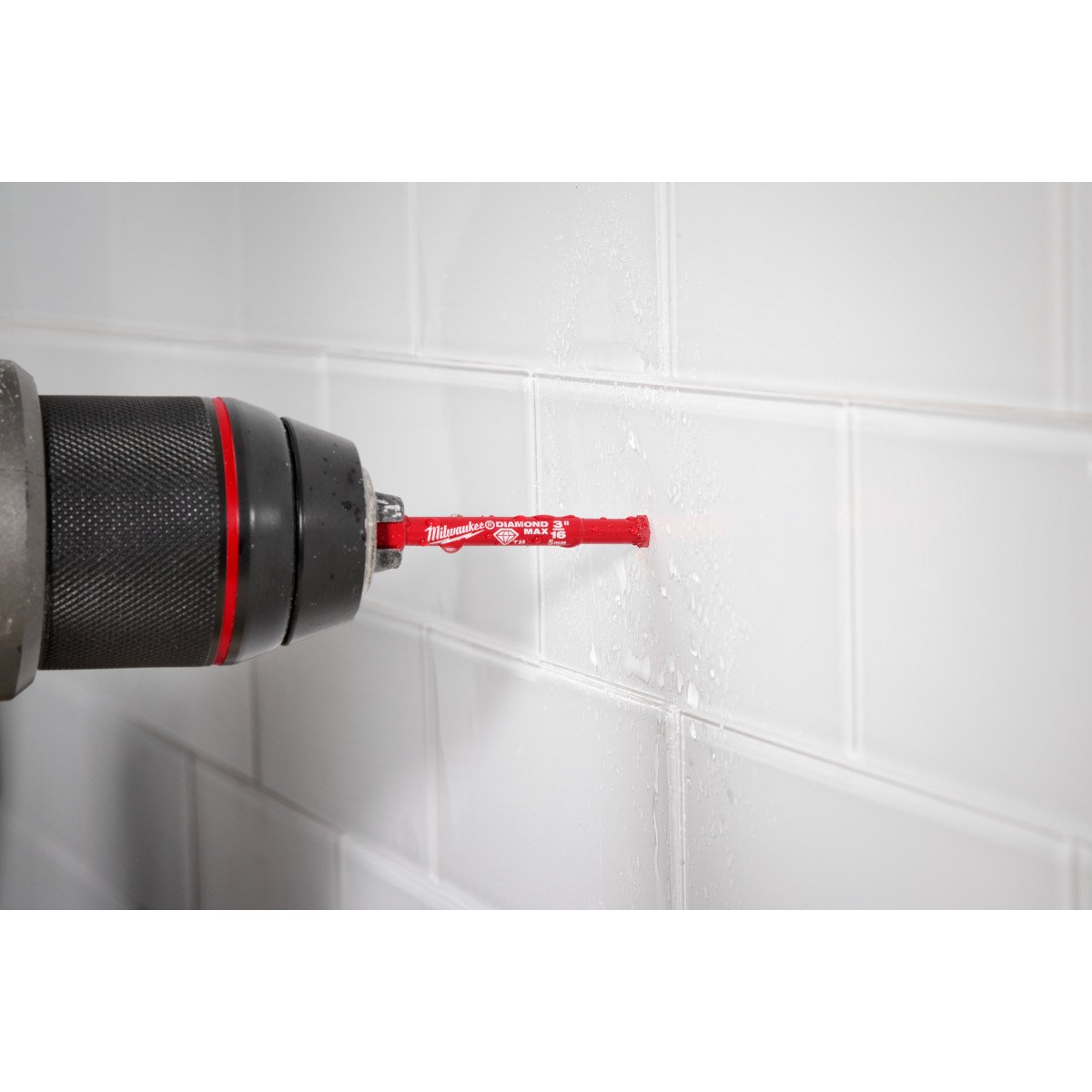 Milwaukee 49-56-0503 3/16" Diamond Max™ Hole Saw Bit - in use