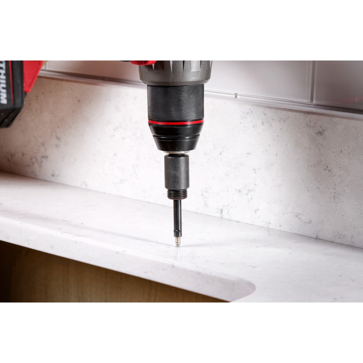Milwaukee 49-56-7135 Retractable Starter Bit with Large Arbor - in use