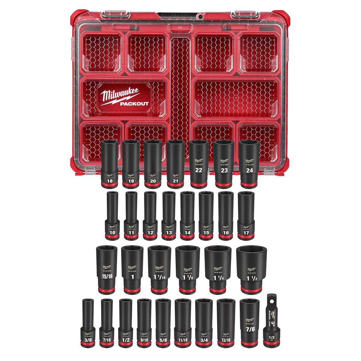 Milwaukee 49-66-6806 SHOCKWAVE Impact Duty™ Socket 1/2” Dr 31PC SAE/MM PACKOUT™ Set - product view