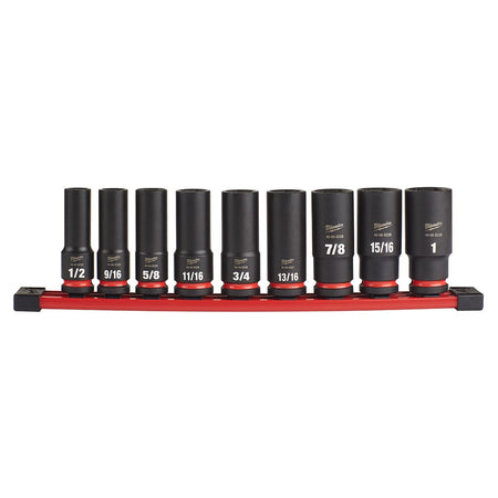 Milwaukee 49-66-7022 9PC SHOCKWAVE Impact Duty™ 1/2" Drive SAE Deep 6 Point Socket Set - product view